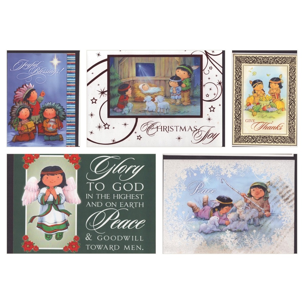 Lot of 5 St Labre Indian School Christmas Thanksgiving Cards Effie Cohen